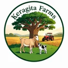 Keragita Farms circular badge showing a tree, goats and tractor